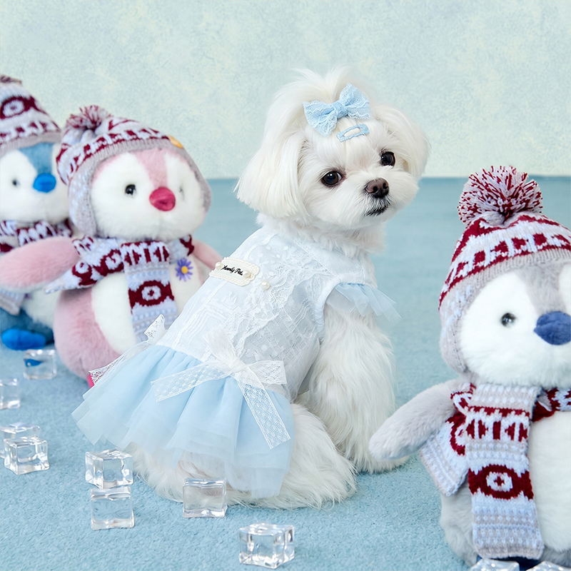 Vestido de perro con mangas aleteantes, ropa ligera para mascotas de verano