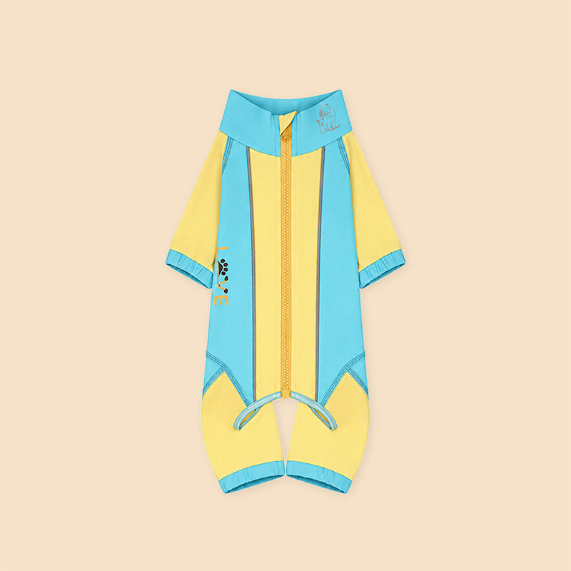 Traje de verano transpirable con bloques de color y body refrescante para perros de cuatro patas
