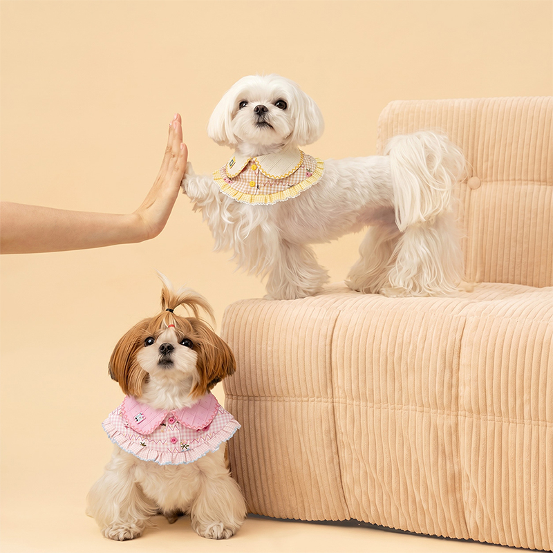Babero floral pastoral para perros, accesorio de primavera suave y bonito para mascotas