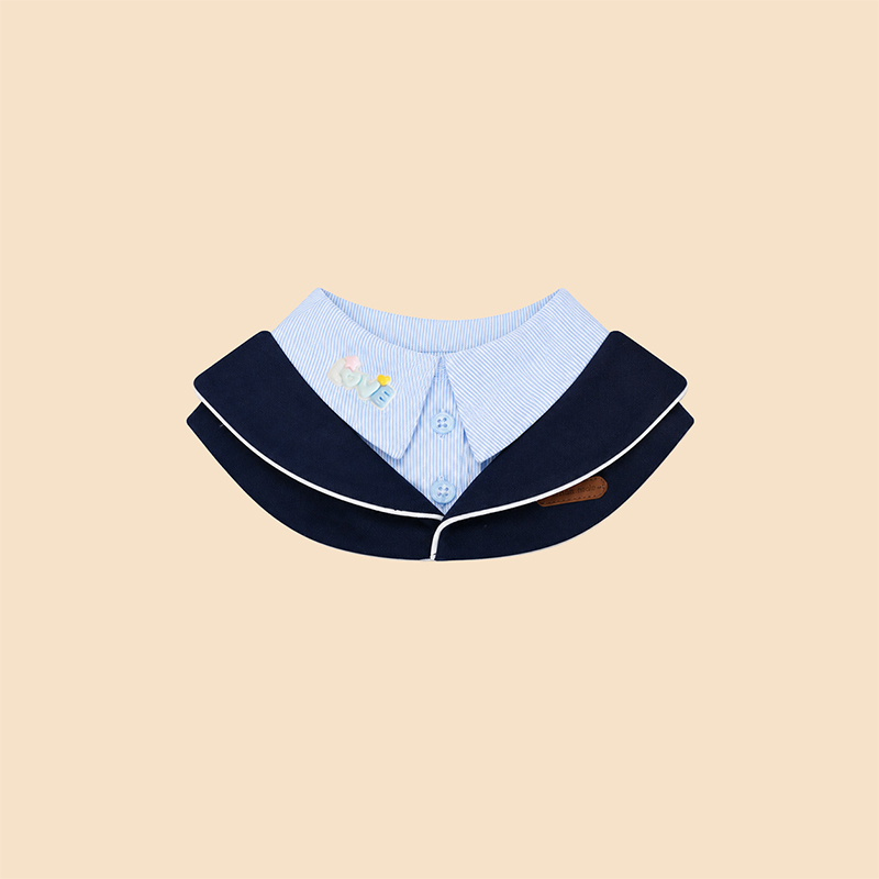 Juego de baberos para perros de dos piezas estilo universitario, ropa de mascotas preppy