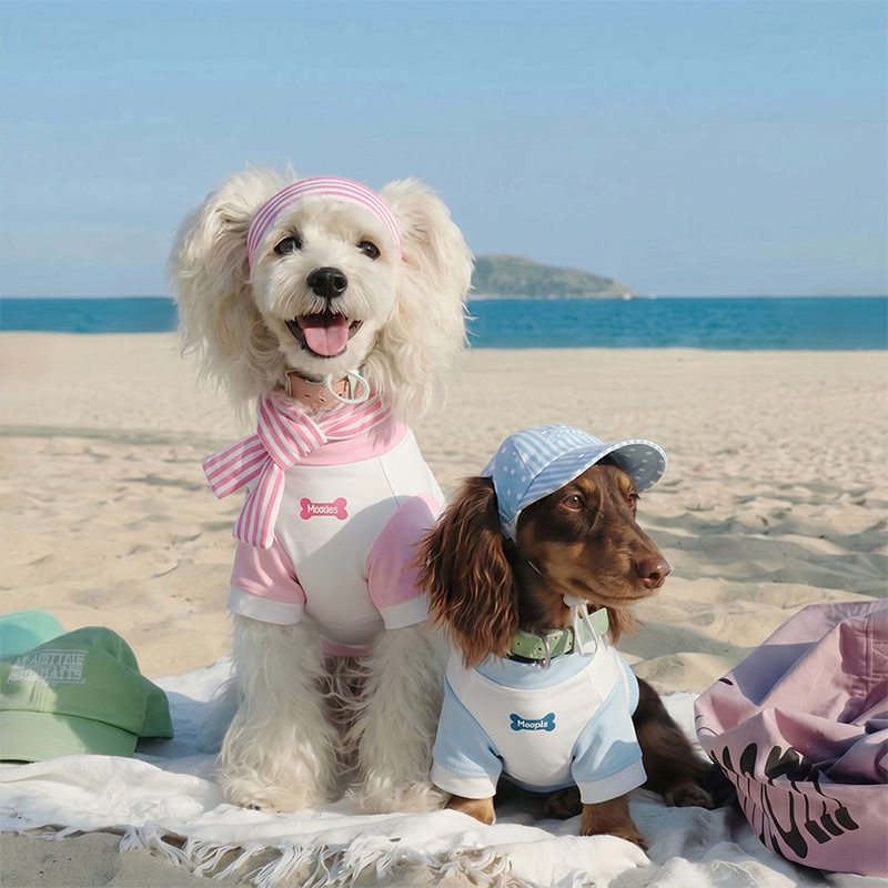 Ropa interior elástica térmica para mascotas con capa base de cuello alto estampada para perros
