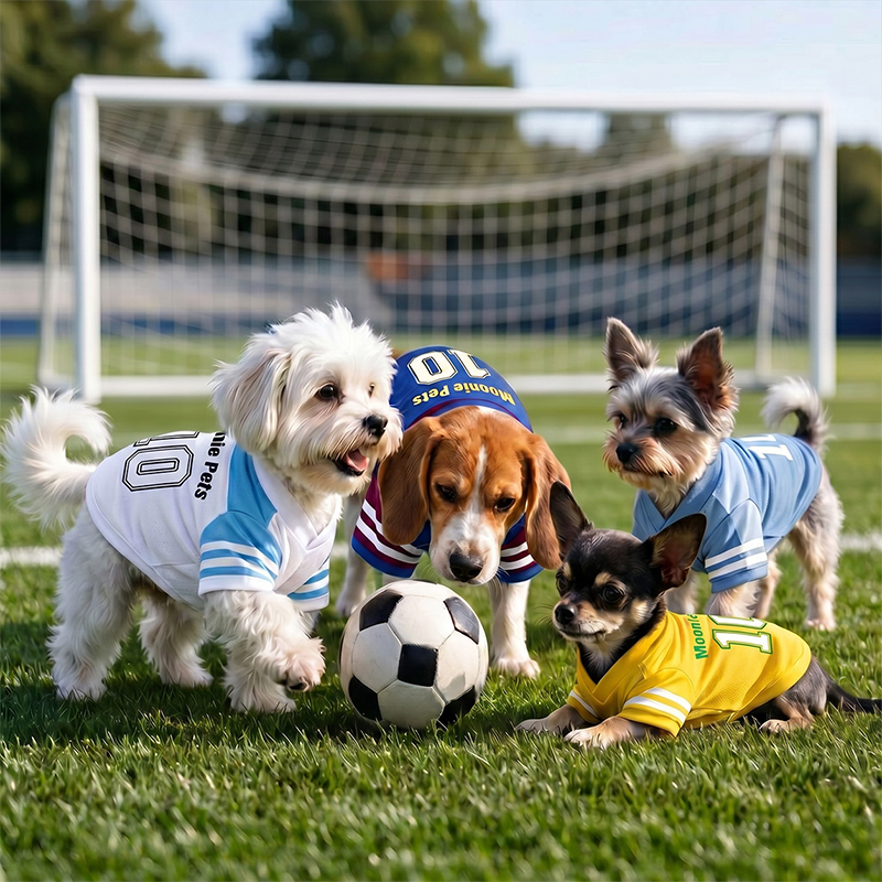 Jersey de manga corta de fútbol número 10 Ropa deportiva para mascotas