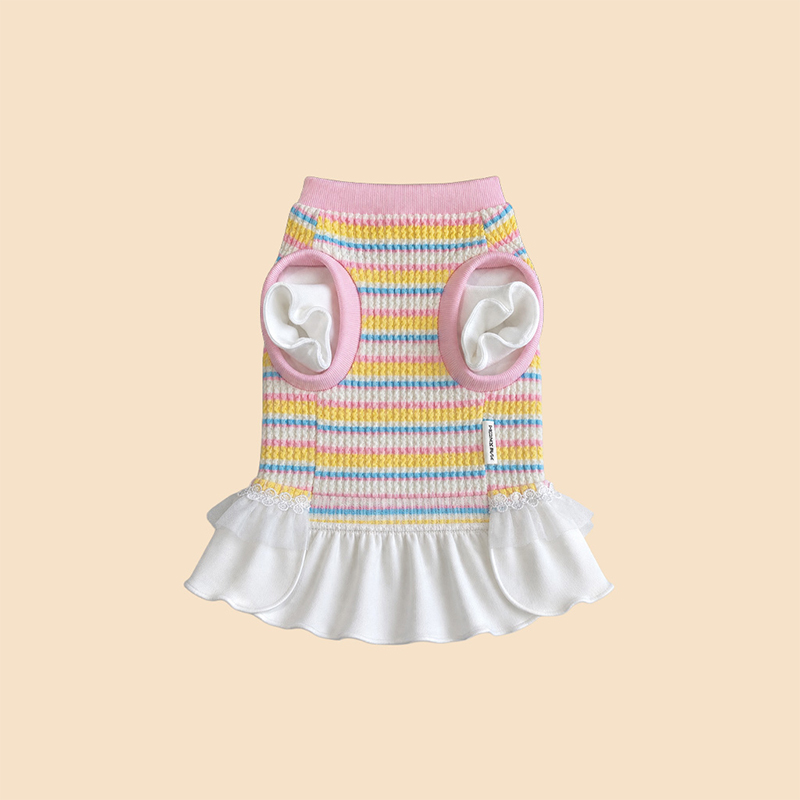 Vestido de princesa de tul con arcoíris para mascotas